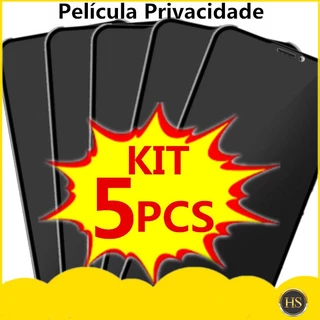 KIT Com 5 Película Privacidade iPhone Spy 6, 6s, 6 Plus, 7/8, 7/8 Plus, X/XS, XR, 11 Pro Max, 12.13