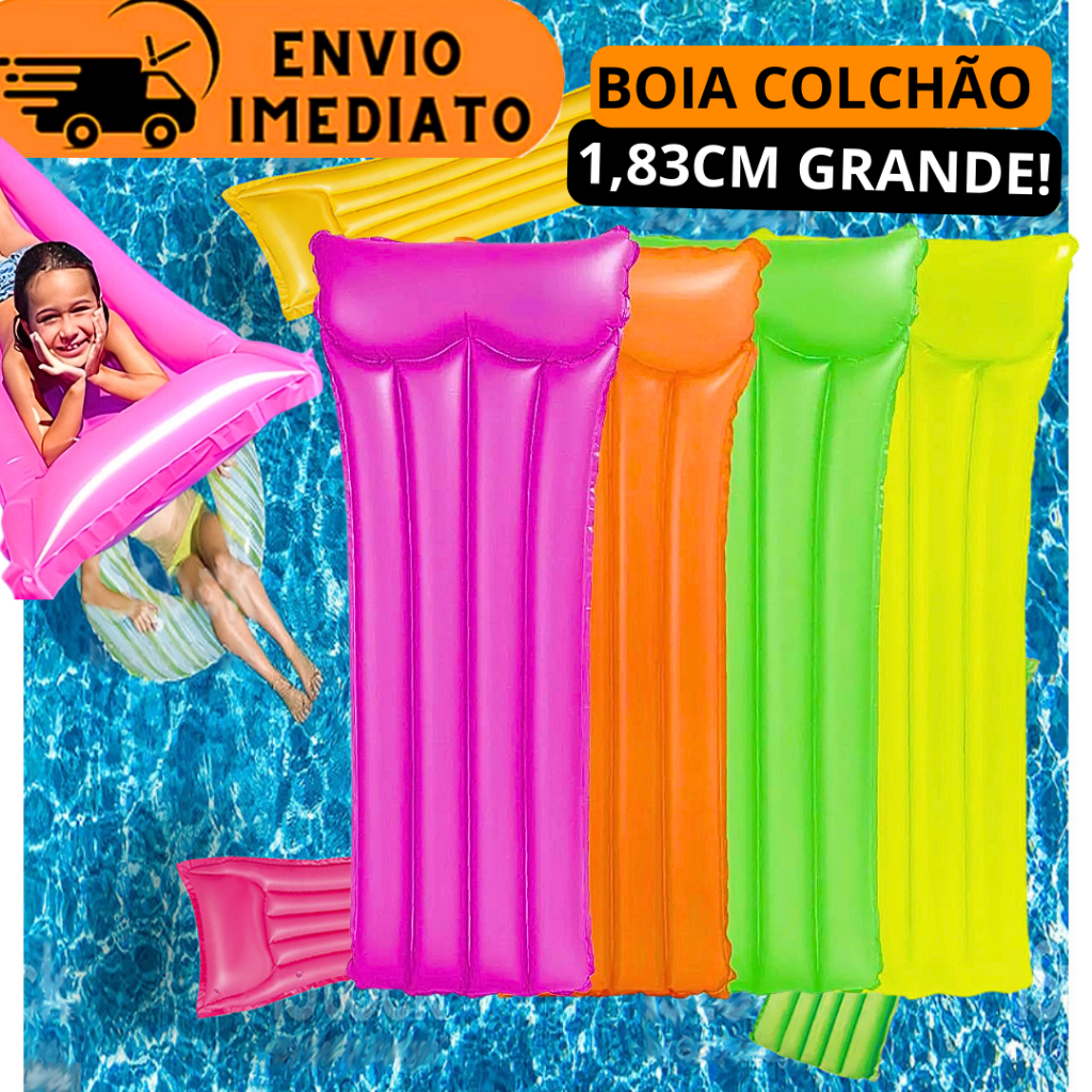 Boia Colchão De Piscina Grande Extra Resistente 183cm Para Piscina Mares Praia e lagos Para Crianças Boia De Deitar Picina Pissinas Envio Imediato