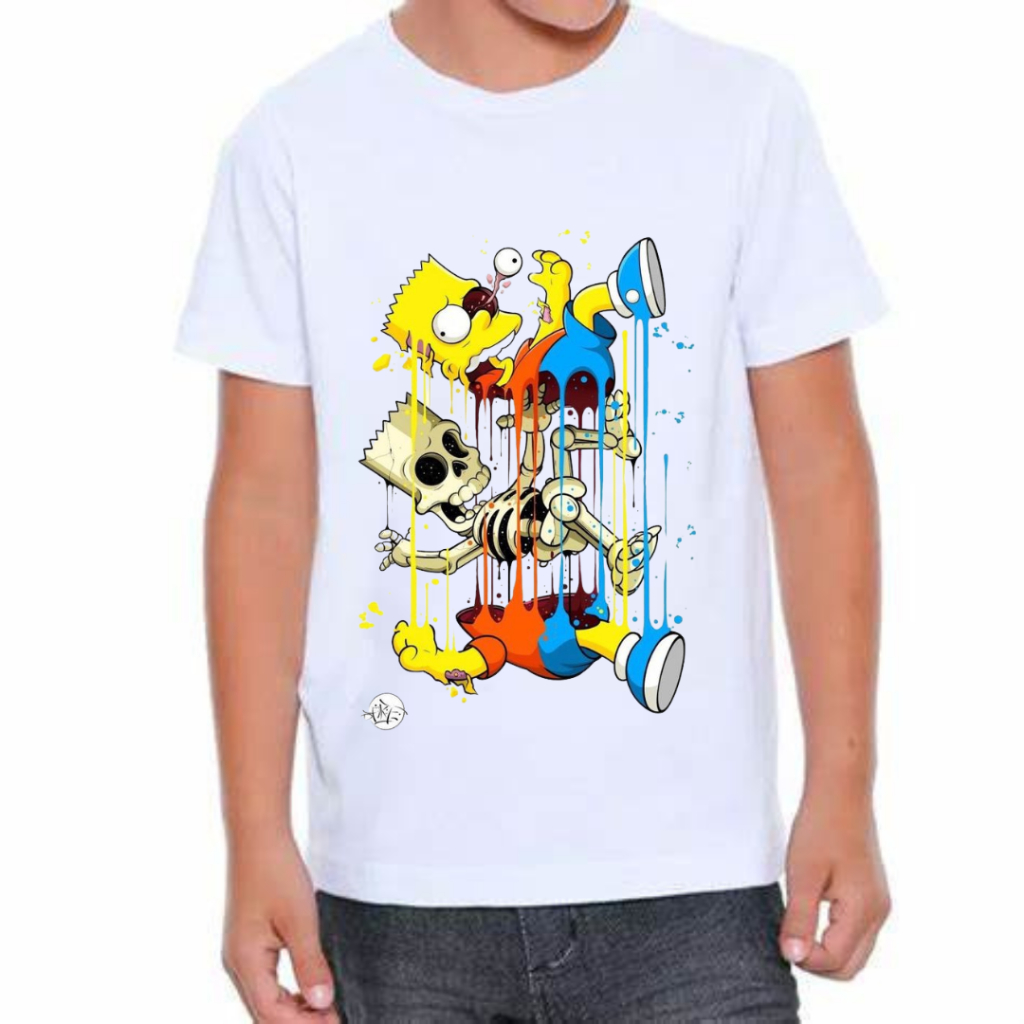 Camisa-camiseta The Simpsons Bart Skate T-shirt Blusa unissex Adulto e  infantil Envio imediato | Shopee Brasil