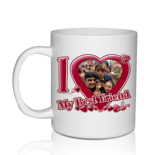 Caneca Personalizada Com a Sua Foto - I Love My Best Friend - Eu Amo Meu Melhor Amigo(a)