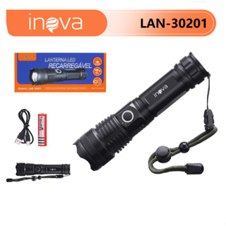 Inova Lanterna Led Recarregável Tática Mais Forte Forte 2000 Lumens Super Brilhante Super Duração De 10 Horas