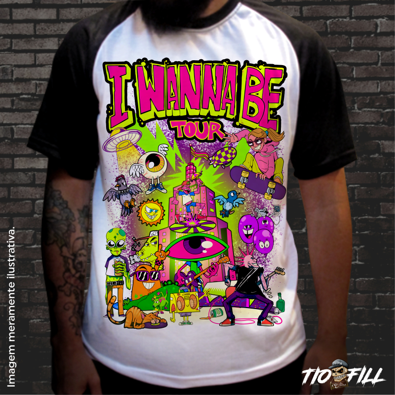 Camiseta Raglam Premium - I Wanna Be Tour - Unissex