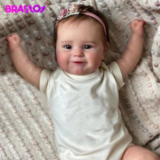 Brastoy Bebê Reborn Boneca Maddie Pintada Silicone Realistic Menina Original 48cm Com Duas Roupas
