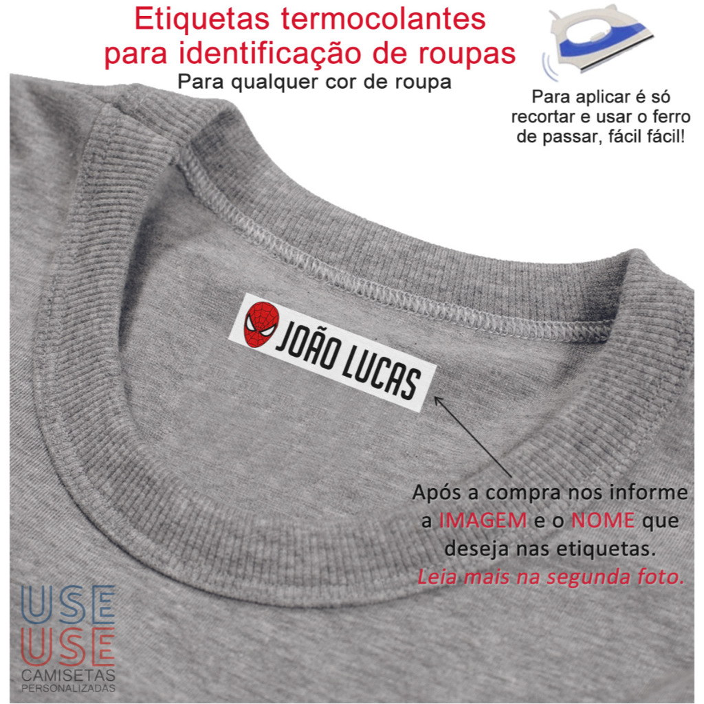 KIT com 40 Etiquetas Termocolantes de 5 x 1,2 CM para IDENTIFICAÇÃO de ...
