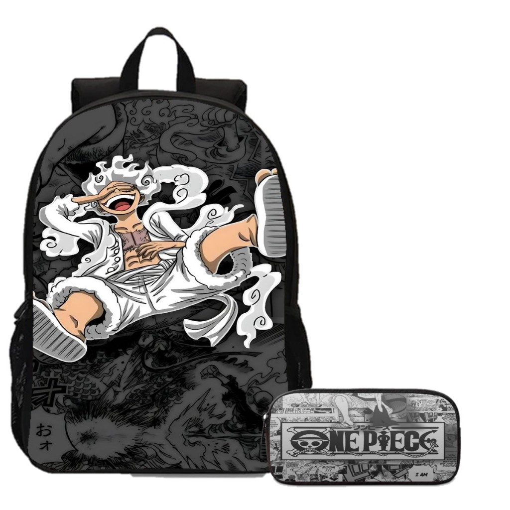 Mochila de Criança Luffy One Piece Gear Five com Estojinho Unissex