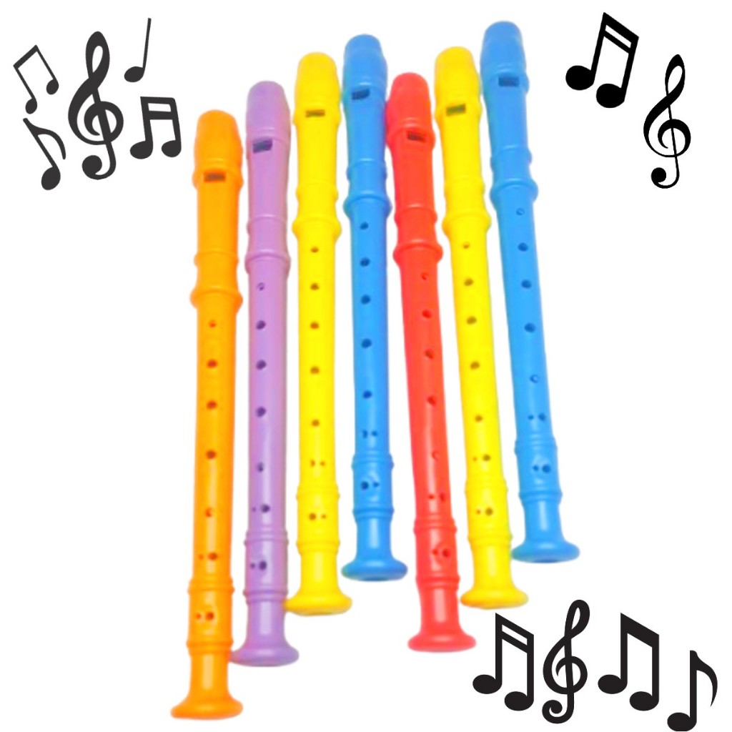 3 Flauta Doce instrumento Brinquedo Infantil Musica Kit Festa Lembrancinha