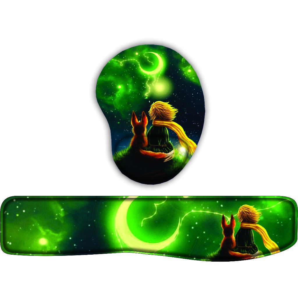 Kit Apoio de Teclado + Mouse Pad Pequeno Príncipe