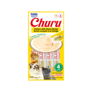 Churu Sabor Galinha Frango Com Queijo Petisco Para Gatos 56g - 4 Tubos de 14g Cada