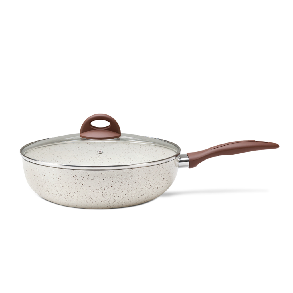 Wok com Tampa Brinox Ceramic Life - Smart Plus 3,4L Vanilla