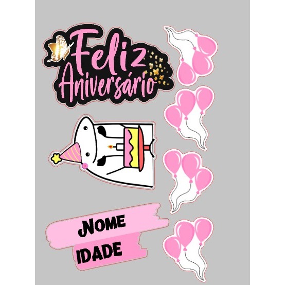 Topo De Bolo Flork Frases personalizado | Shopee Brasil
