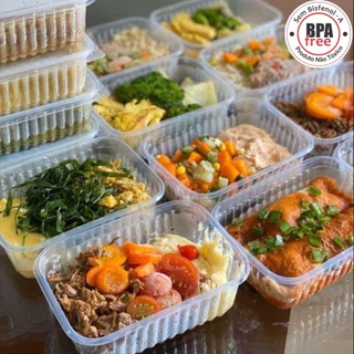 24un Pote retangular Marmita Descartável 250ml Fitness Fit Freezer Microondas dieta - Igual a Prafesta