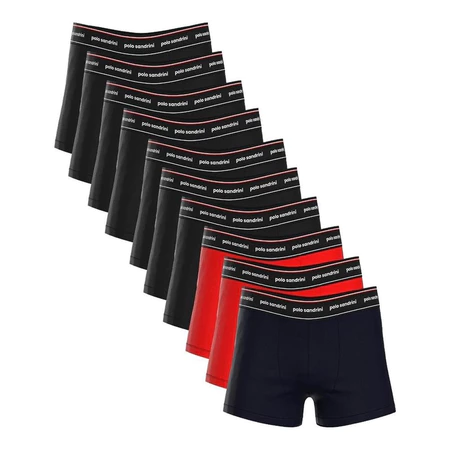 Kit 10 Cueca Boxer Poliéster Microfibra Polo Sandrini Atacado Box Promoção