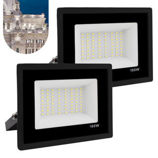Kit 2 Refletor Led 100w Holofote Bivolt Prova D
