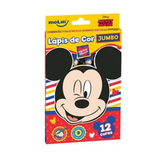 LÁPIS DE COR JUMBO 12 CORES - MICKEY MOUSSE