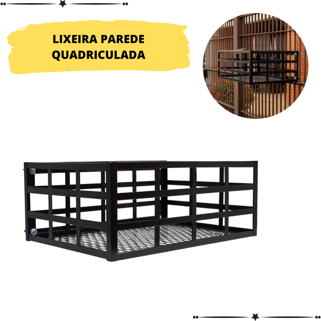 Lixeira De Calçada Para Parede Muro Residencial Externa