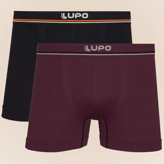 Kit De 2 Cuecas Originais Lupo Basic Boxer Box Microfibra Sem Costura