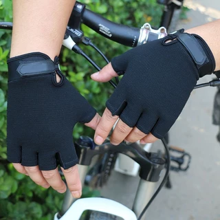 Par de Luvas de Ciclismo- Luvas Táticas Fitness- Luvas de Proteção Meio Dedo- Luvas Esportivas