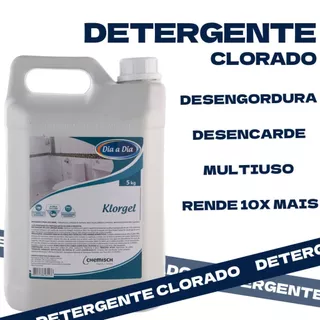 Detergente Klorgel 5L Tira Mofo Limo de Parede Fácil Aplicar