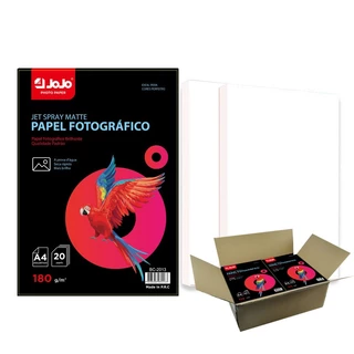 100 FOLHAS Papel Fotográfico 180g Matte Fosco Premium Line A prova d'água p/ impressão jato de tinta Corante e Pigmentada