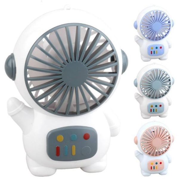pequeno ventilador recarregável 2 velocidades baixo ruído vento forte saída grande angular astronauta interruptor simples ventilador portátil material de escritório