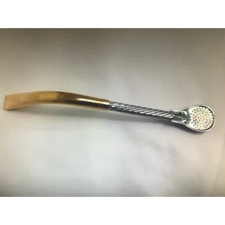 Bomba De Chimarrão Cuia Curvada E Biqueira Detalhe 19cm
