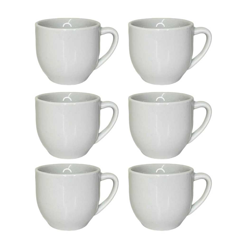 Conjunto Com 6 Xícaras Paris De Chá Porcelana Colorida 170 Ml