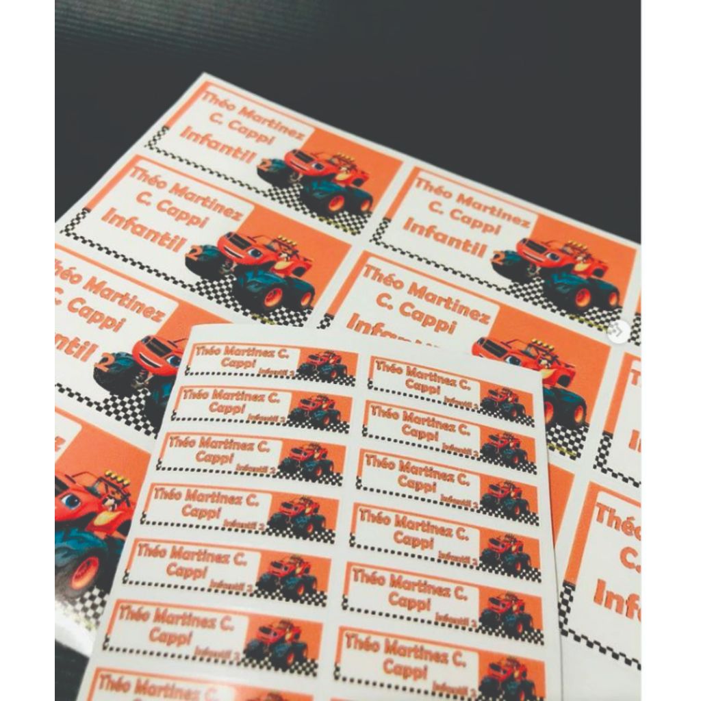 Kit 125 etiquetas adesivo escolar nome para material prova d´agua