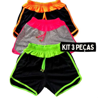 Kit 3 Short Confort Soft Academia Praia Do P Ao XG