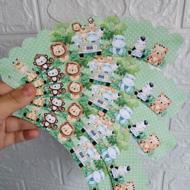 Imagem do produto Kit 50 Saias/Wrappers para Cupcake personalizados Safari Baby - FAZEMOS EM QUALQUER TEMA