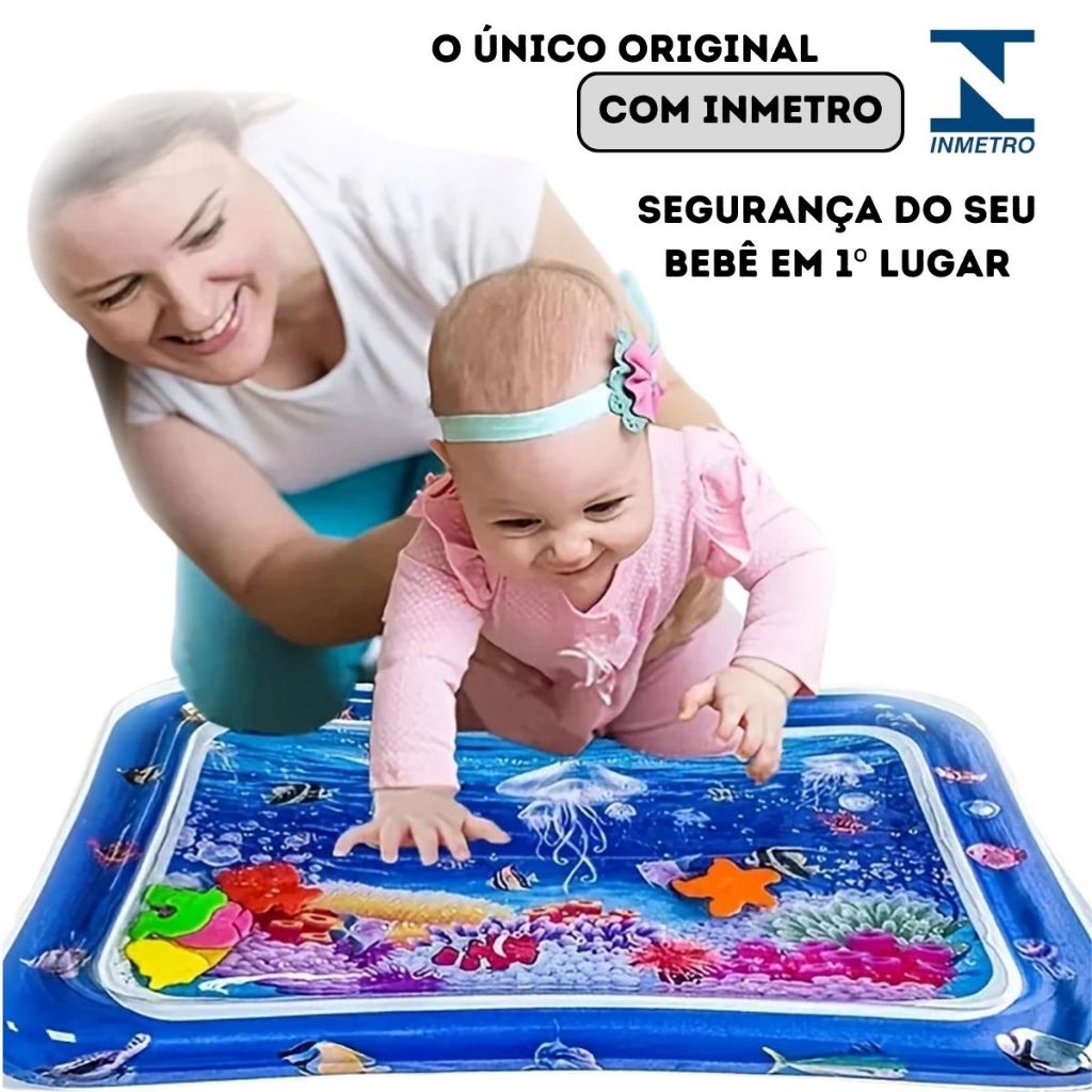 Tapete Infantil Inflável com Água Atividade Sensorial Bebês
