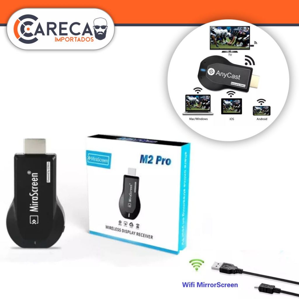 MiraScreen Miracast Tv Para Projetor iPhone Smartphone Espelhar Celular ...