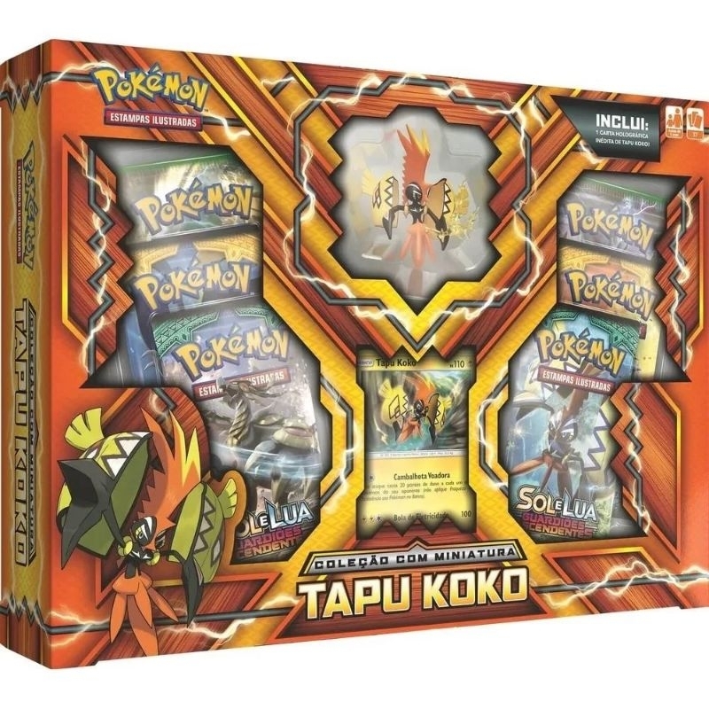 Box Pokémon TAPUKOKO +MINIATURA