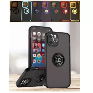 Capa Com Suporte Anel Magnético Rotação 360 Graus Fosca suporte dedo de Anel para iphone XR 11 12 PRO MAX 13 PRO 14 PRO MAX 15 PRO MAX