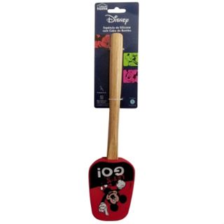 Espátula de Silicone com Cabo em Bambu Mickey e Minnie Disney