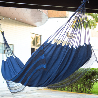 Rede De Dormir Descanso Casal Jeans Life 4,00 x 1,50 Azul com Preto