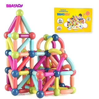 Brastoy Blocos De Bastões Montar Magnético Brinquedo Educativo Infantil