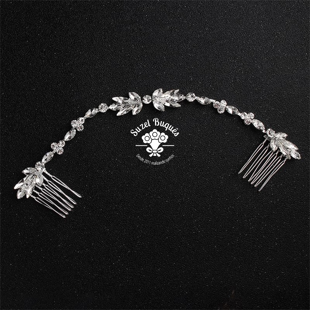 Arranjo Cabelo Noiva Festa Strass Casamentos Ensaio Bodas