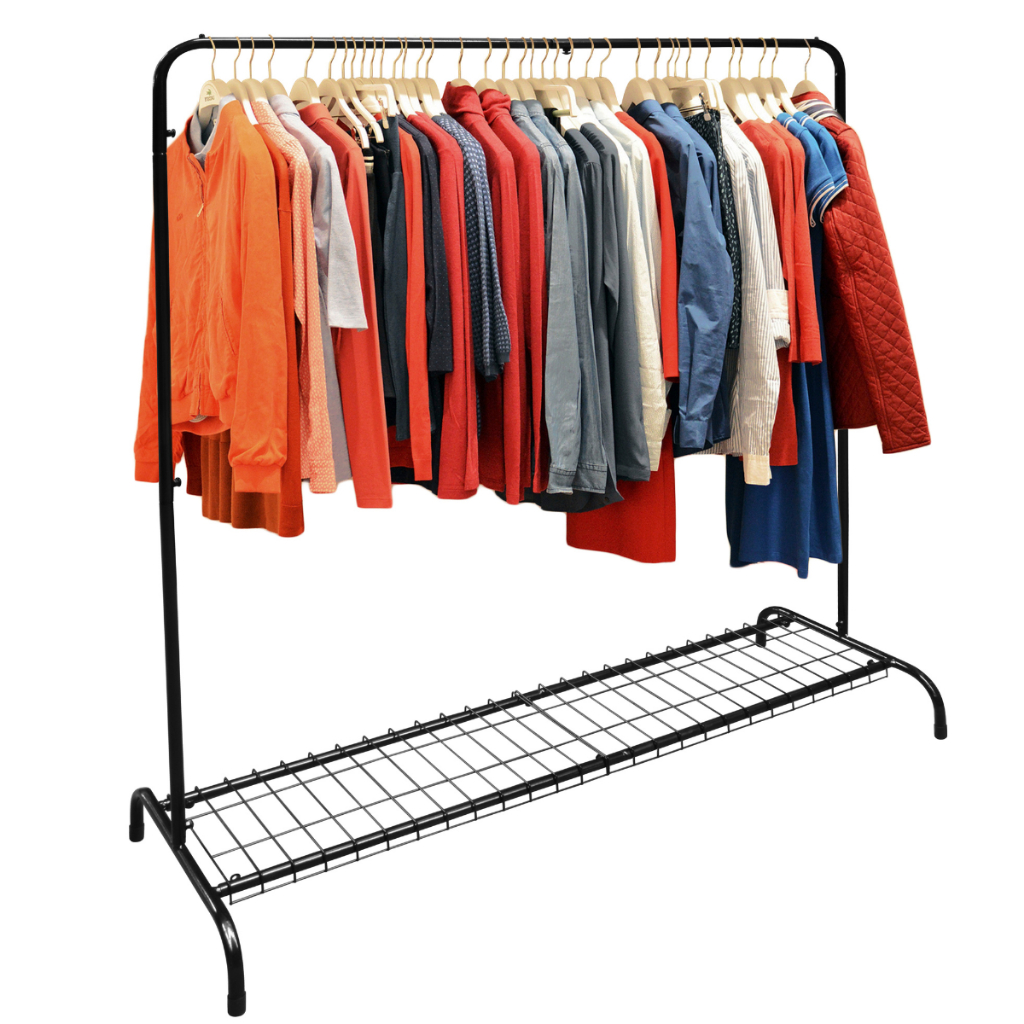 Cabideiro Arara De Roupas De Chão Com Sapateira Loja Quarto