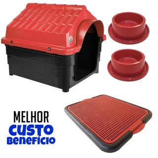 Kit Casa de Cachorro Tapete Higiênico para Cães Casinha de Cachorro Tapete Pet Comedouro Anti-Formigas Sanitário Canino Casinha + Comedouro Pet 300ml