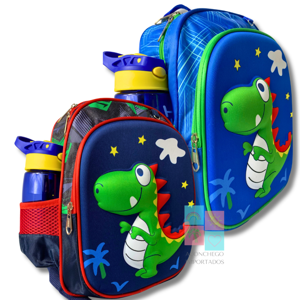 Mochila Infantil 3d Menino Dinossauro Sereia Escola Creche colégio ...