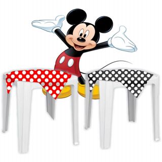 10 Toalhas De Mesa Bolinha Festa Mickey Mouse Preto Branco Vermelho