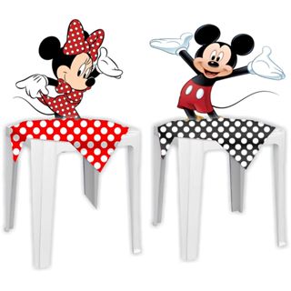 10 Toalhas De Mesa Bolinha Festa Mickey Mouse Minnie Mouse Festa Infantil Toalha Descartável