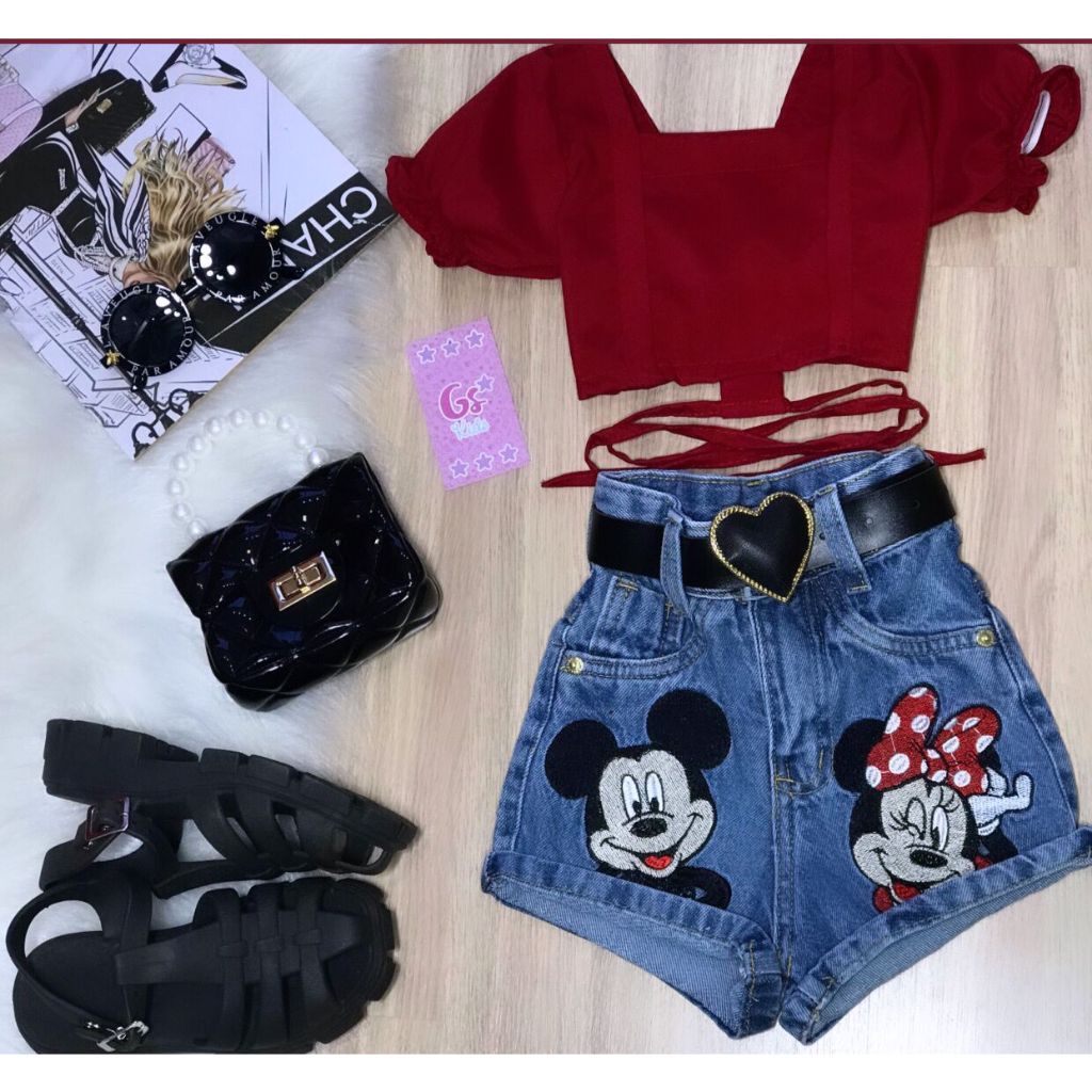 Calça Jogger Menina Minnie Conjunto Roupa Infantil Modinha