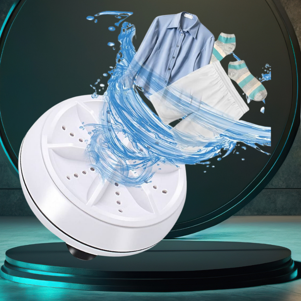 Mini Máquina De Lavar Portátil Ultrassônica Lavanderia Branco USB - Envio Imediato_store