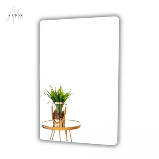 Espelho Grande Retangular 90x60 Lapidado p/ Sala Quarto Banheiro - Suporte e Dupla Face