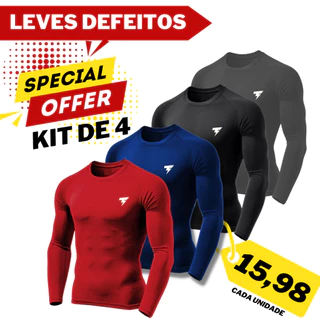 Promoção 4 Camiseta Térmica Uv Fator 50+ Com Leves Defeitos Indicado para Nadar Corrida Ciclismo e Academia