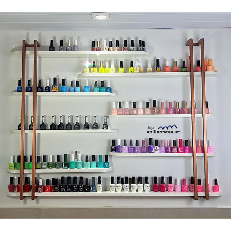 Expositor de ferro / Expositor de esmaltes estilo industrial em mdf tx ...