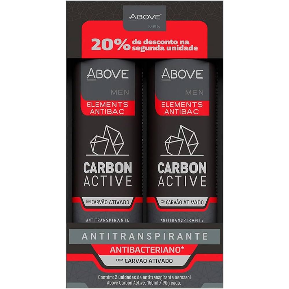 Pack 2 Antitranspirantes Above Elements Antibac Carbon Active Men 150ml