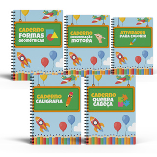 Coleção Educacional de 5 Cadernos para Desenvolvimento Infantil de 0 a 7 Anos