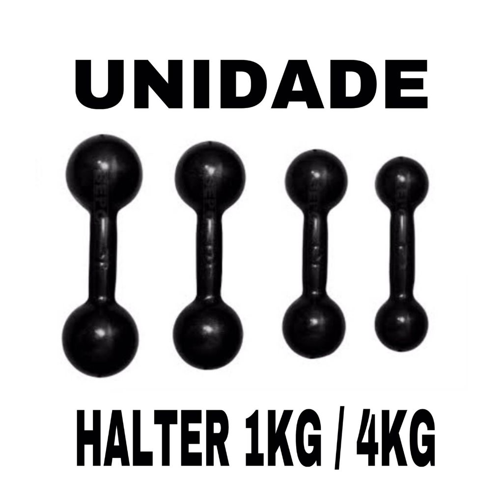 Halter Emborrachado 1kg - Unitário Preto